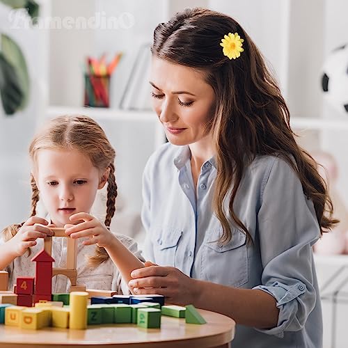 Framendino, 12 Pack Yellow Daisy Clip Flower Clips Small Sunflower Hairpins Bridal Accessories for Women Girls Beach Wedding Decor3