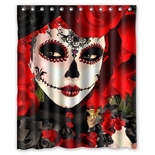 Yestore Superior Custom Dia De Los Muertos Suger Skull WaterProof Polyester Fabric 60