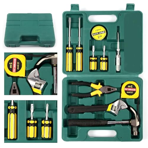 11PCS Household Hand Tools Kit DIY Repair Toolbox Set with Storage Case Home