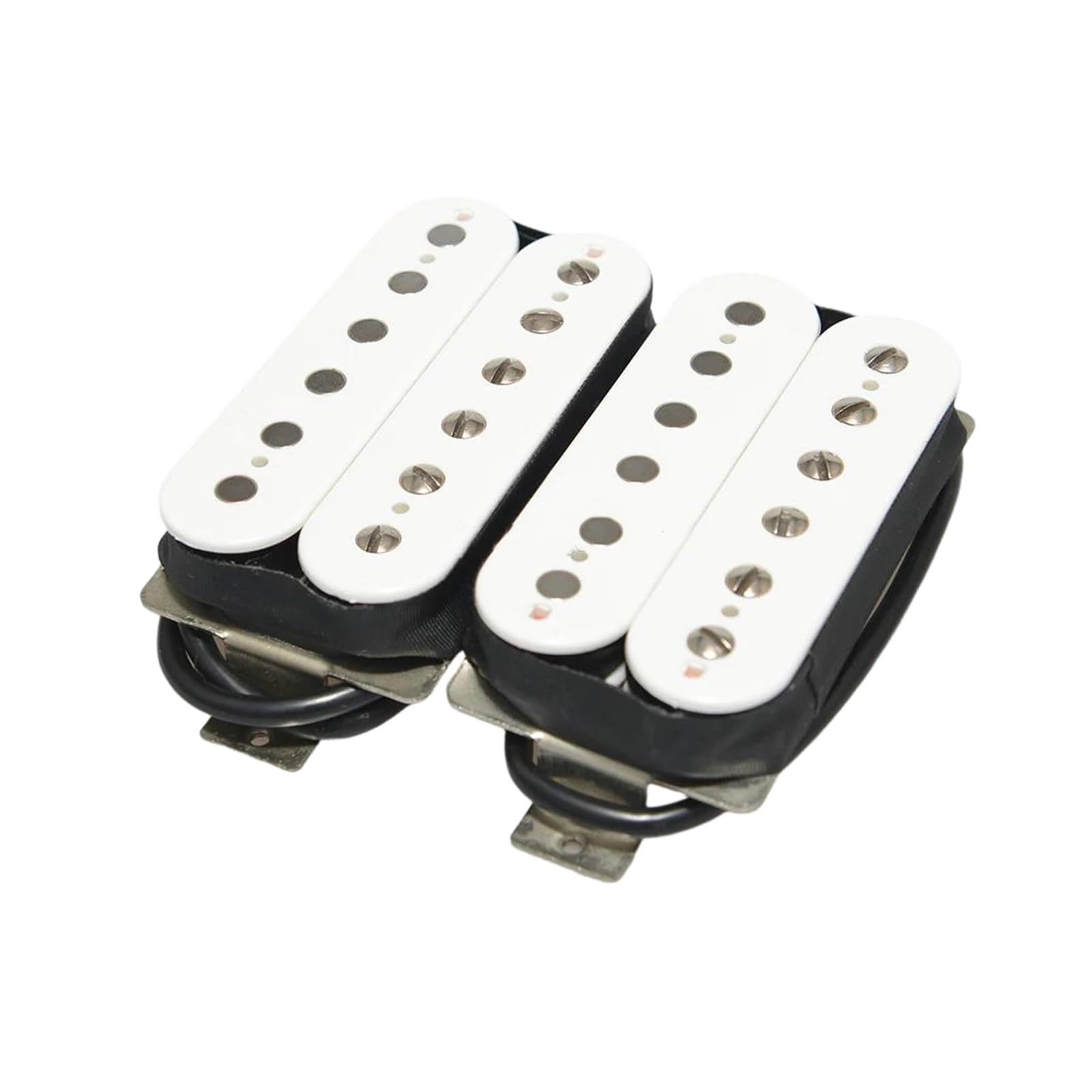 Pastillas Humbucker De Puente En Bk Y Blanco Patrón De Rayas De Cebra Alnico 2 Imanes Para Guitarras Eléctricas(White)