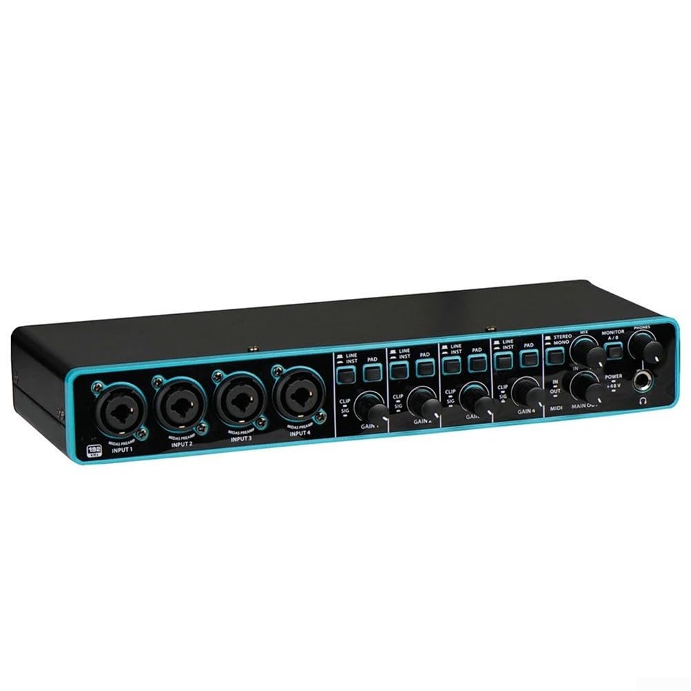 Interfaccia audio USB professionale Scheda audio 4x4 con preamplificatore microfono per registrazione in studio Mixer portatile ABS per musicistiNero