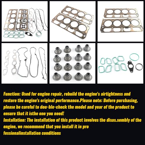 Image of HS26744PT HS54996 HGS4308 Cylinder Head Gasket Set Kit GMC Sierra 1500 Yukon XL /Chevy Tahoe Suburban Silverado 1500 2014-2019 5.3L V8 Engine