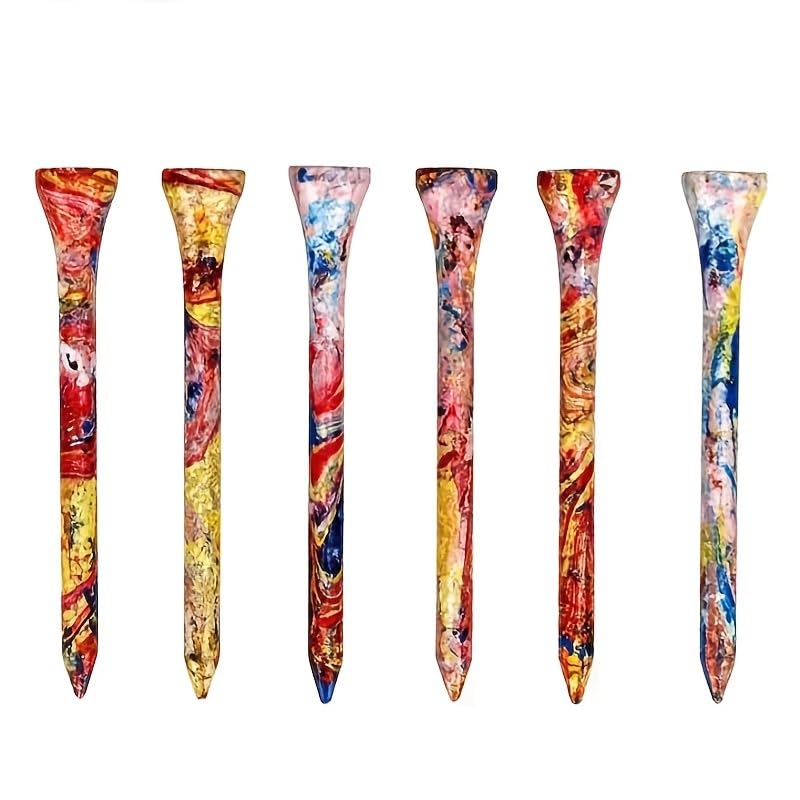 AuroraBrosGolf Tees Colorful Natural Wood Golf Tees Pack of 5, Golfing Tees Multiple Colors Size 2-3/4 inch