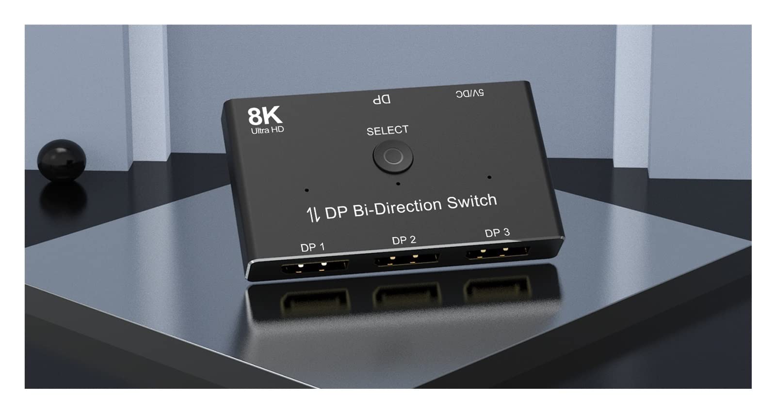 Switch 3 Port DP 1.4 Switcher Box Bi-Direction 1X3 lub 3x1 32,4 gb/s 8K @ 60Hz 4K @ 144Hz HDR dla Display Port monitor do komputera do laptopa, telewizora, projektora