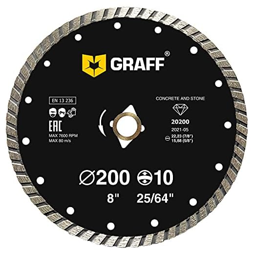 GRAFF 8 Inch Diamond Blade for Angle Grinder