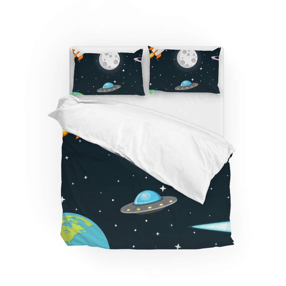 Parure de lit astronaute en polyester ultra doux CHEHONG, linge de lit enfant durable