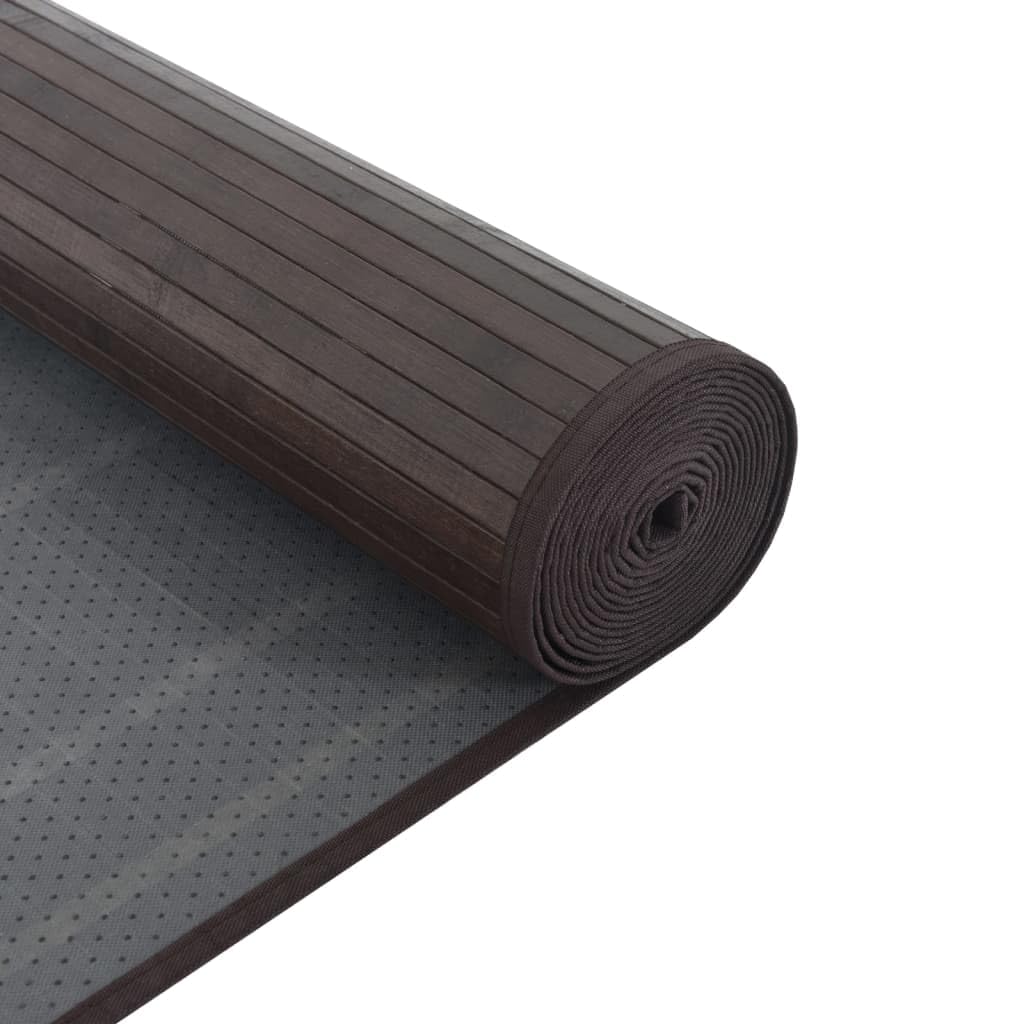 Tappeto Quadrato Marrone Scuro 100x100 cm in Bambù Zerbino Ingresso Interno Tappeto Salotto Moderno Tappeto Soggiorno Tappeto Passatoia Cucina per Sala Studio Camera Da Letto Sala Da Pranzo Soggiorno