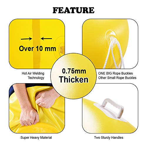 HIWENA Super Heavy Duty Snow Tube, Inflatable Snow Sled for Kids and Adults, Thicken 0.75mm Thick Material Winter Sport Tube(41 in)
