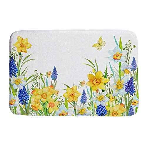 Tapis de bain jaune pour sortie de douche en velours - 2