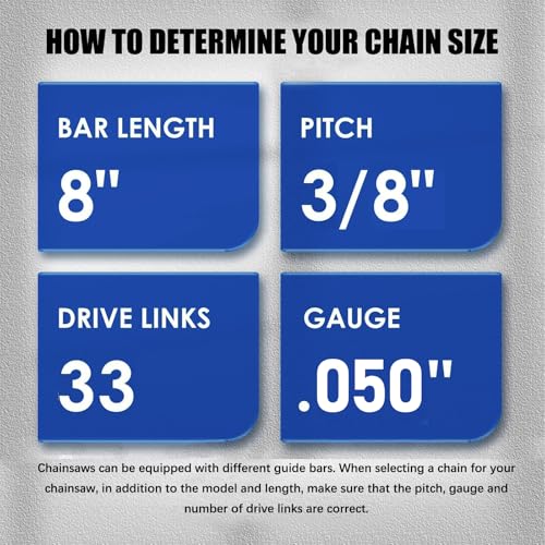 4 Pack 8 Inch Pole Saw Chain