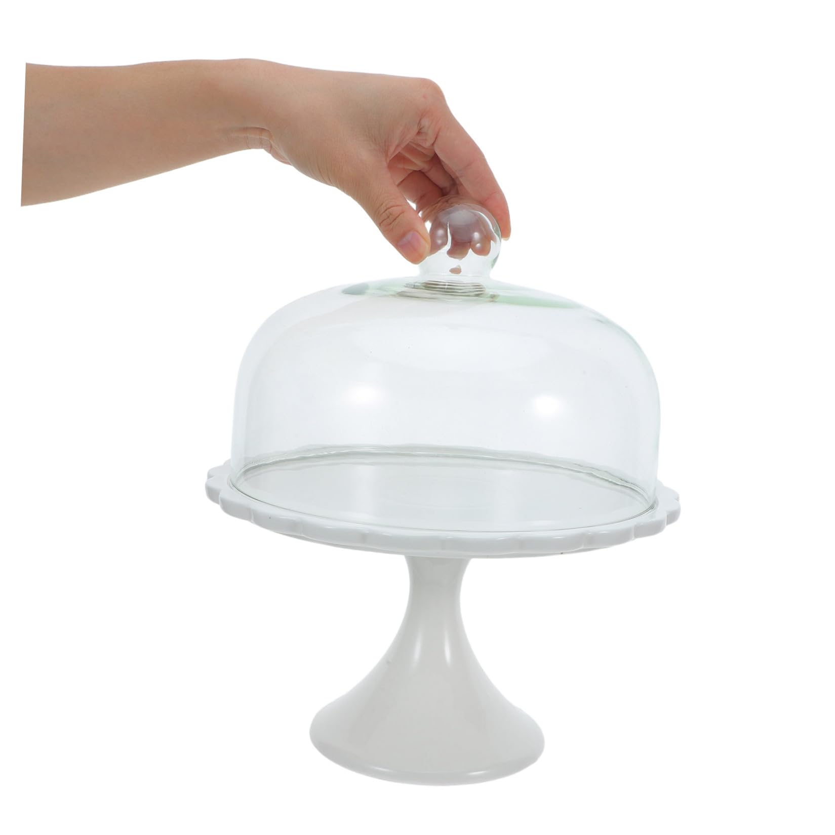 PLAFOPE Espositore per Torte in Ceramica Coperchio in Vetro, Robusto