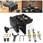 GJCrafts Woodworking Doweling Jig Kit 3 in 1 Pocket Hole Jig Kit Toolwith Positioning Clip Adjustable Drilling Guide Puncher Locator Carpentry Tools DIY Tool for Furniture（ 6/8/10/15mm）