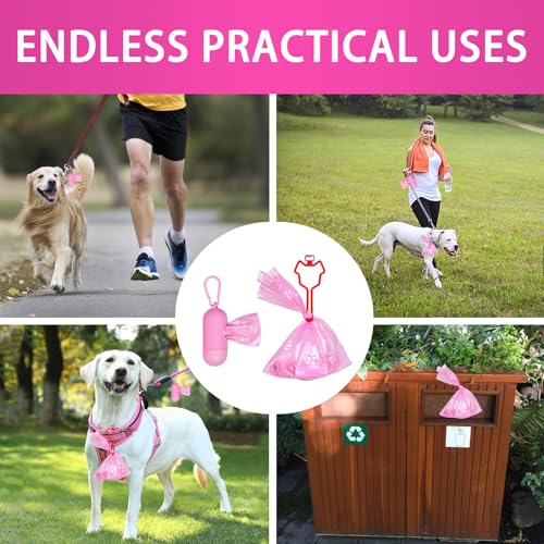 Image of HZDHCLH Poop Bags for Dogs Leak Proof Extra Thick Dog Poop Bags, Pink Cat's Paw 18 Rolls 9 inch x 13 inch Lavender Scented Pet Waste Bag, 270 Count