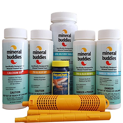 Carefree Stuff Nature2 Spa Mineral Sanitizer Mineral Buddies Spa Hot Tub Start-Up Kit - Free AquaChek Test Strips Included