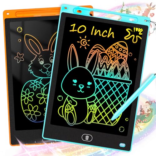 Image of KTEBO 2 Pack 10 Inch LCD Writing Tablet for Kids, Electronic Drawing Pad and Doodle Board for Ages 3-8, Birthday and Christmas Gifts for Boys and Girls,Stocking Stuffers Drawing Board(Blue & Orange)