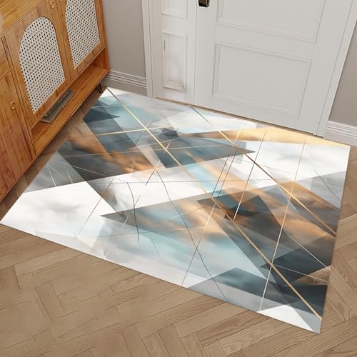 Lignes géométrique tapis de sol absorbant paillasson interieur entree beige - 2