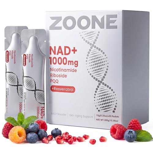 Zoone Updated NAD Plus 1000mg Liquid Supplement for Women & Men 30 Packets