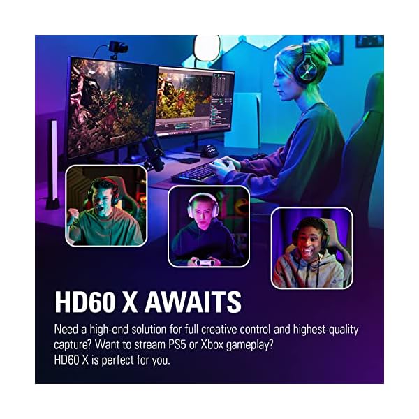 Elgato HD60 X + Chat Link Pro, Haz Streaming y graba a 1080p60 HDR10 o 4K30, Captura el Chat de Voz, Sonido de los juegosen PS5, PS4/Pro, Xbox Series X/S, Xbox One X/S, Funciona con PC - Image 5