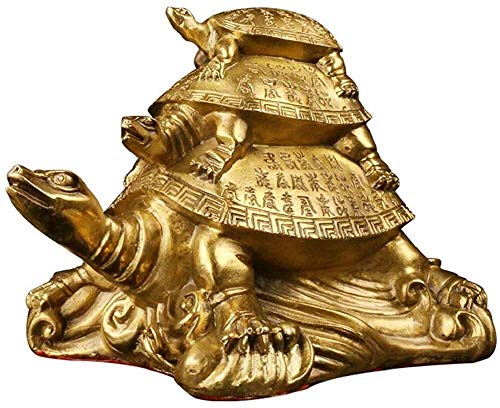 Statue de Tortues en Laiton Feng Shui pour décoration de bureau