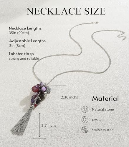 Long collier en argent pendentif perles sautoir bohème chic