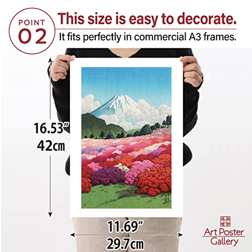 Art Poster Gallery Poster Japanese Painting Hasui Kawase "Motohakone Minami Sanso Scenery Seeing Fuji From The Azalea Garden"16.53×11.69Inch(A3)<Fine Art Paper Print>Print On A Thick Sheet Of Paper Painting Wall Art thumb #4