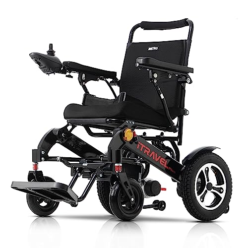 Electric Wheel Chairs for Adults Foldable 300 lbs Capacity,All Terrain Lightweight Motorized Wheelchair for Seniors Only 65lbs Compact Portable Power Wheel Chairs Mobility Scooters for Travel (Black)