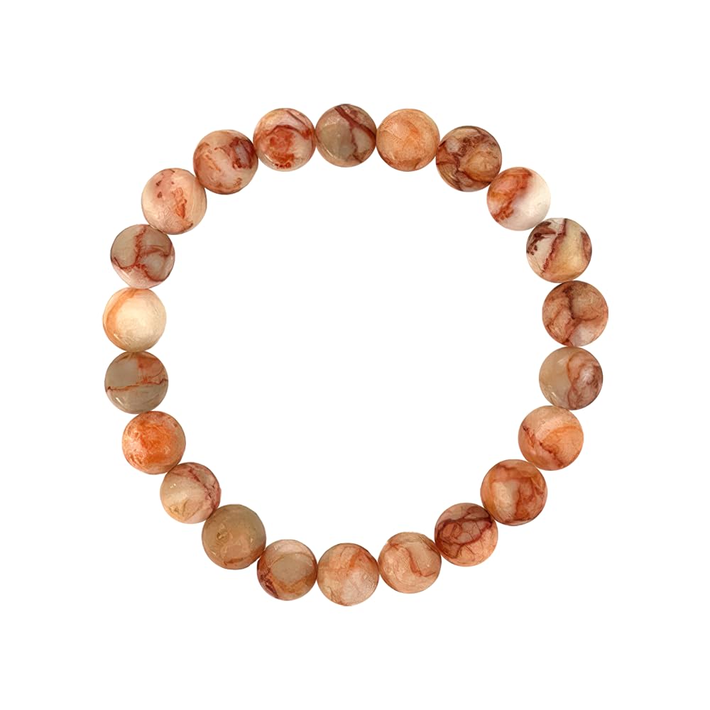 VIE Crystal Bracelet, 8mm, Red Network Jasper