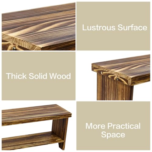 Fridmagfun Entryway Bench with Storage Shelf, 43" Solid Wood Bench - image 7