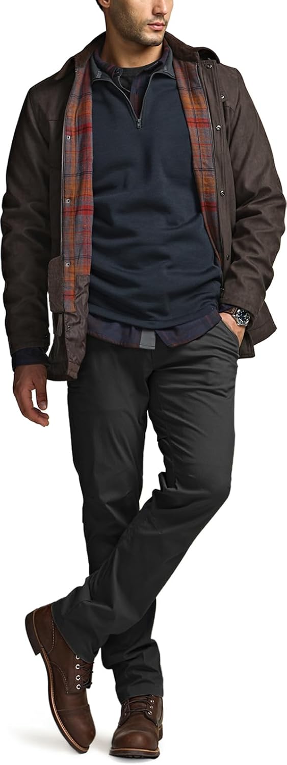 CQR Men's Flannel Shirt Jacket Long Sleeve, Winter Warm Outdoor Casual Plaid Jacket Coat with Pockets
