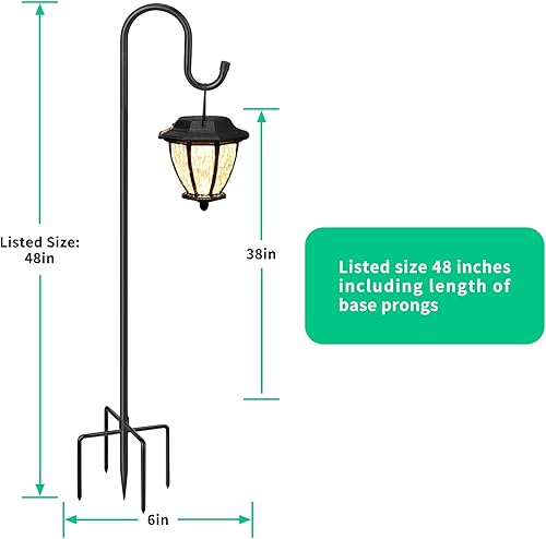 Miniatura 6 de HIEDUYT Ganchos de pastor ajustables para exteriores con base de 5 puntas, ganchos de pastor para poste de soporte al aire libre para comedero de