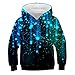 Produktbild Kinder Star Space Galaxy Hoodies Junge Mädchen Hut 3D Sweatshirts Druck Bunte Nebel Kinder, Wha11, 14 Jahre