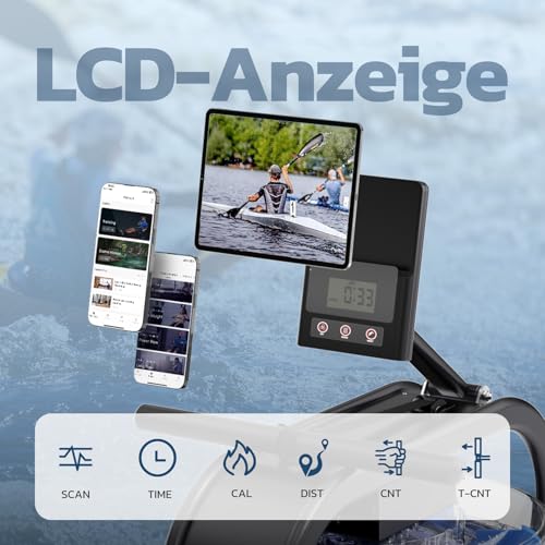Dripex-rudergeraet-fuer-zuhause-Wasserrudergeraet-Gewichtskapazitaet-150-KG-unterstuetzt-Bluetooth-App-LCD-Monitor-und-Tablet-Halterung-fuer-Ganzkoerpertraining-Wasserruderwiderstand