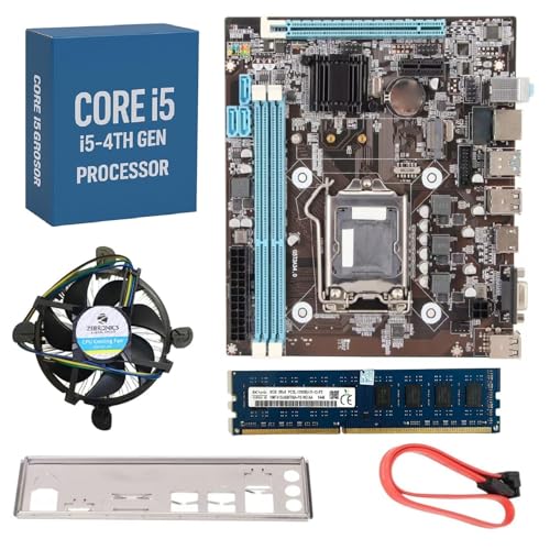Image of H81 Motherboard with i5 4th Gen 4570 /4590 /4460 /4440 + 8GB DDR3 1600MHz RAM + CPU Fan - Pre-Assembled & Pre-Tested Desktop Combo Ideal for Student PCs, Professional and Home Media, with 1 Year Warranty