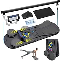 Pilates Reformer Set, Pilates Board, Multi-Purpose Foldable Pilate Reformer Board for Home, 6 in 1 Pilate Sliding Board for Women and Men (Black, 38.6 x 12 in)