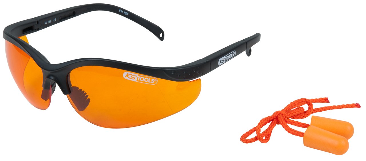 Lunettes protectrices orange KS TOOLS protection yeux et traitement anti-éclats