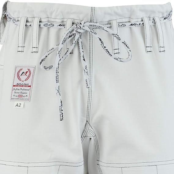 Malino Fight Wear Costume de jiu-jitsu brésilien BJJ Gi Uniforme Nacré Tissage 100% Coton 550 g/m², blanc, A3