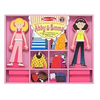 Melissa & Doug Abby and Emma Magnetic Wooden Dress-Up Dolls Play Set (55+ Pieces), Magnetic Dolls, Pretend Play & Preschool Toys for Kids 3+