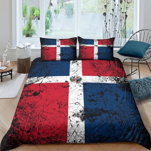 Housse de Couette Drapeau Dominicain Microfibre Linge de lit 3D - 2
