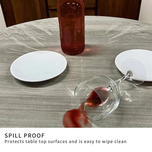 Nappe de protection de cuisine pour table ronde transparente Konsilsa