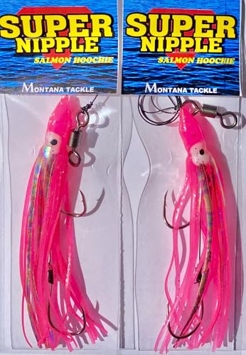 Montana Tackle Salmon Hoochies (2): uv Pink Laser