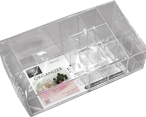 Miniatura 2 de 2 acrílico transparente 10 compartimentos soporte de esmalte de uñas organizador de aceites de maquillaje almacenamiento soporte de esmalte de uñas