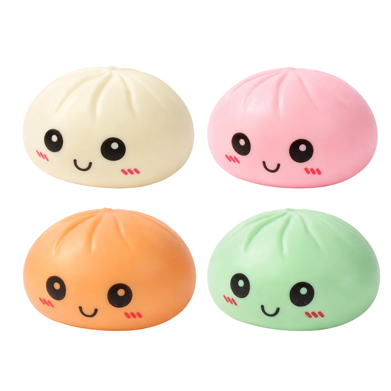 4Pcs Giant Dumpling Squishy, Soft Sensory Item Set, Stress Relief and Fidget Sensory Tools, 8.5 cm Size in Four Distinct Colours
