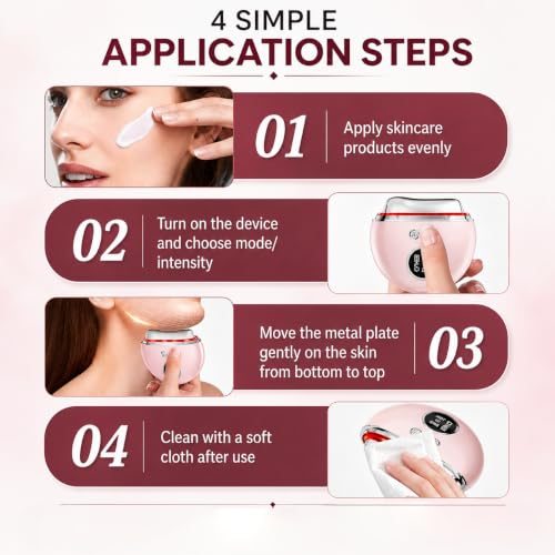 Image of Electric Gua Sha Massager for Face | EMS Microcurrent Facial Massager with Heat Therapy, 3 LED Light Therapy & 9 Mode Vibrations | Face, Jawline & Neck Massage Beauty Tool