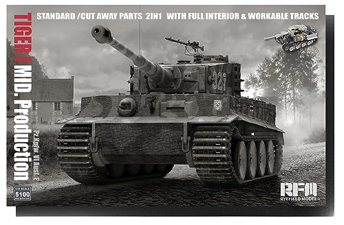 Char Tiger I Mid.production Standard/cut Away Parts 2 In 1 With Full Interior Rye Field Model 5100
