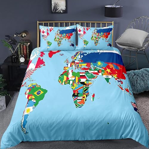Funda Nordica Cama 90 Juvenil Infantil Mapa