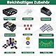 FANTASK Pokerset Komplett Set abschließbar, Aluminium Kasino Poker 300 Chips, Pokerkoffer mit 2 Kartendeck, 5 Würfel, Kartenmischer & Kartengeber, Dealer Button, Matte (300 pcs)