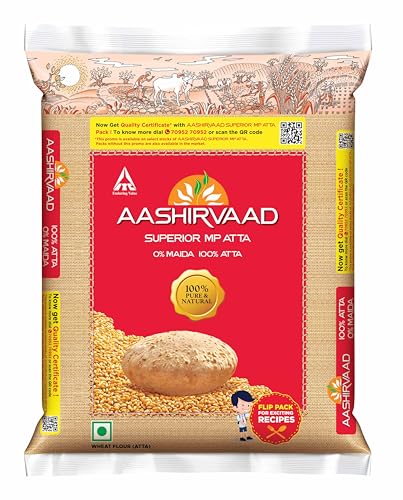 Image of Aashirvaad Superior MP Atta, 1kg, 100% Whole Wheat Flour, 0% Maida