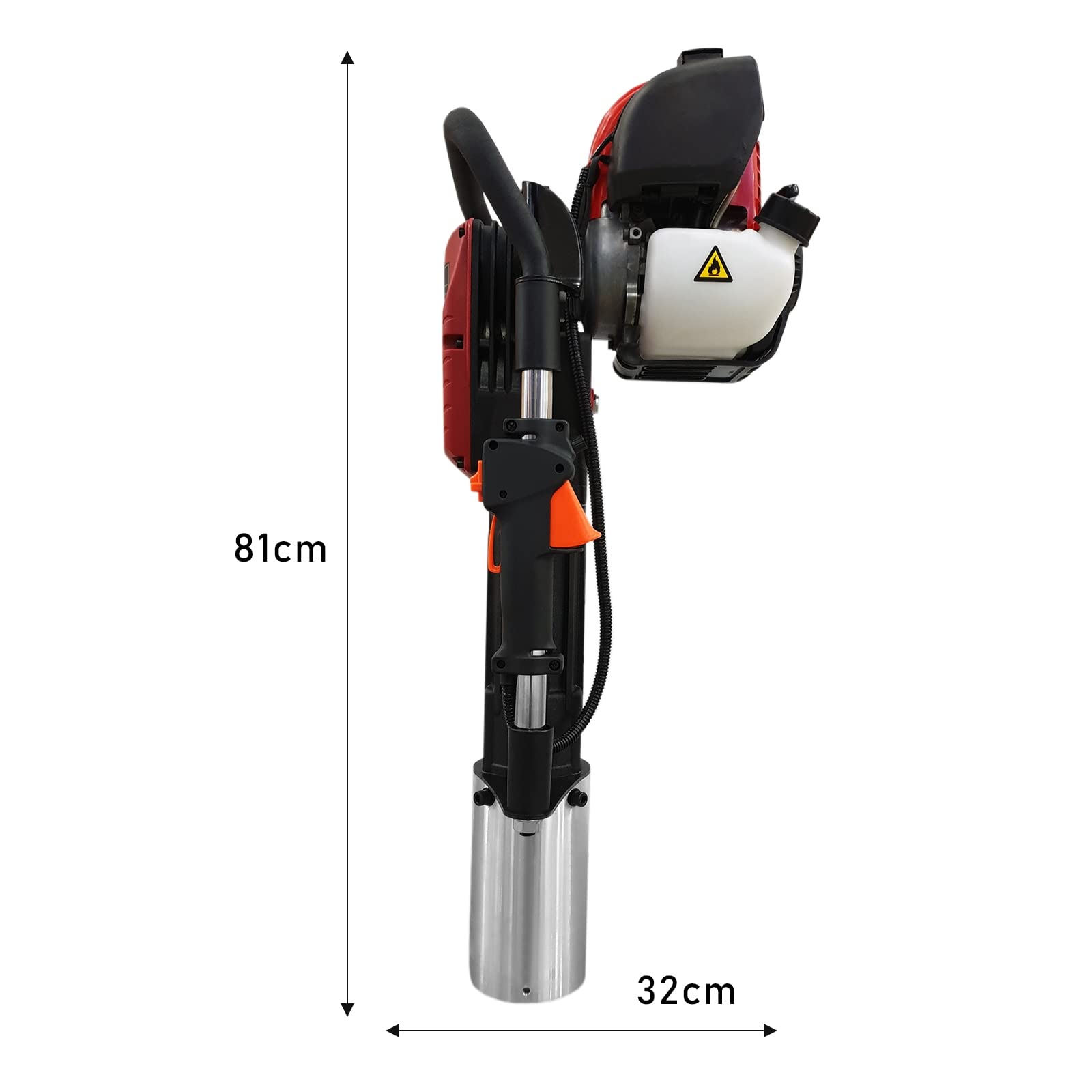 MonsterShop T-Mech 4-Takt Pfahlramme 2.0 Pfostenramme Pfostentreiber Schlagbohrer Zaunbau Presslufthammer 900W 1,2PS