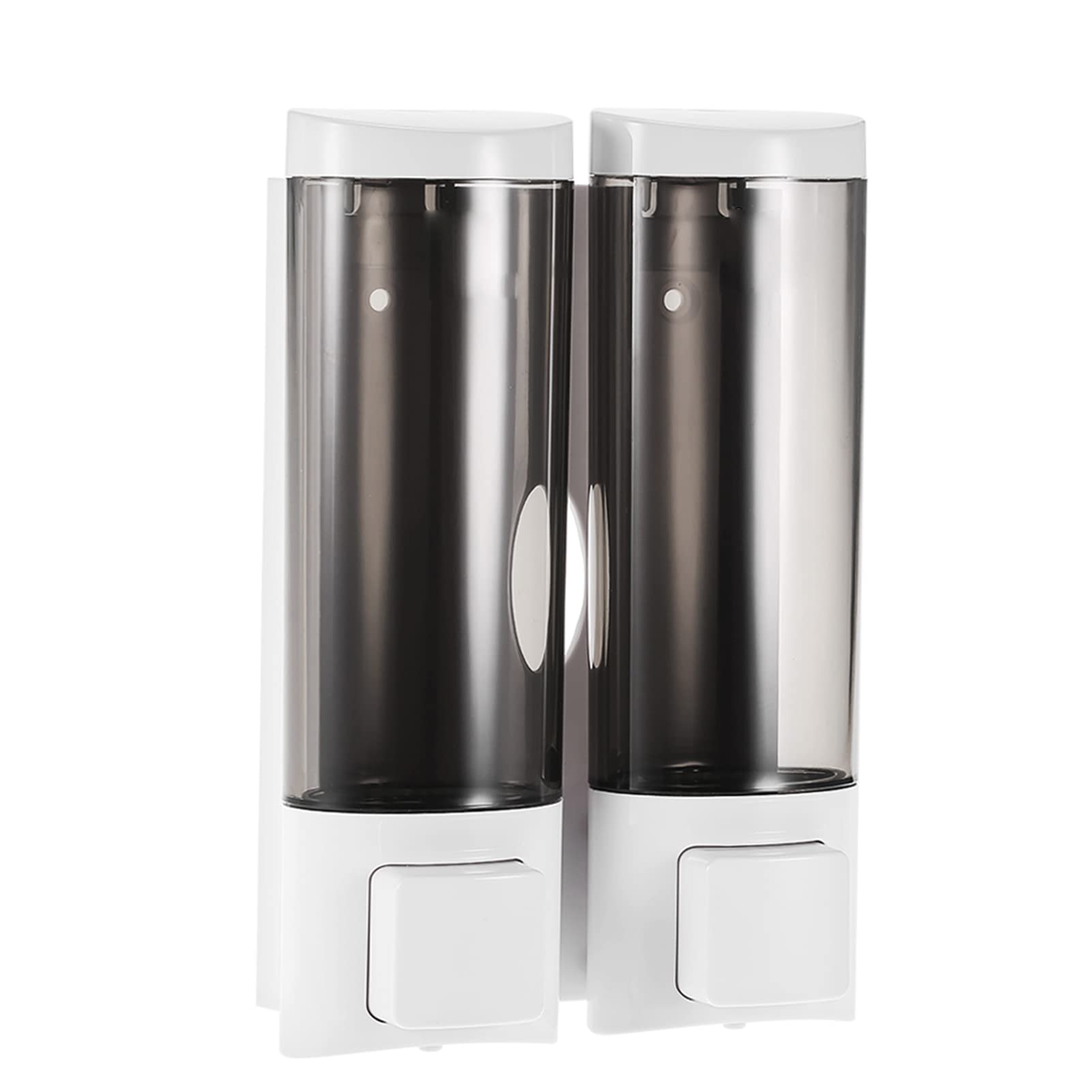 Irishom Soap Dispenser Wall Mount, Double Liquid Shampoo Shower Gel Dispenser Hand Cleanser Washroom Lotion Dispenser for Bathroom Restroom Hotel 200mlx2