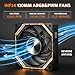 darkFlash INF34 120MM PC Case Fan, Daisy-Chain, up to 2000RPM Cooling, 4-Pin PWM, ARGB CPU Cooling Computer Fan, 3 Pack (Reversed, Black)